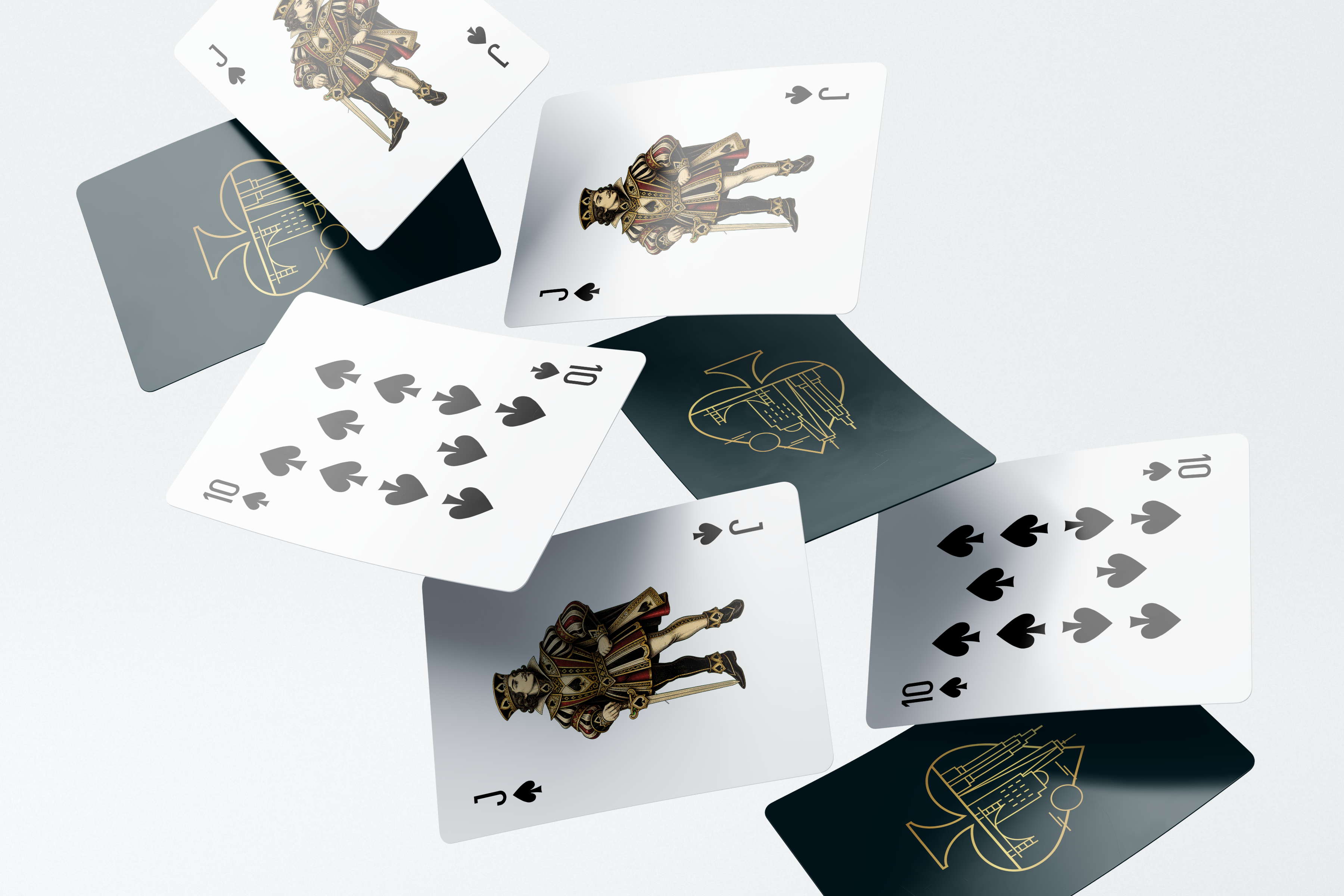 Custom Gotham playing cards arranged in a premium product mockup